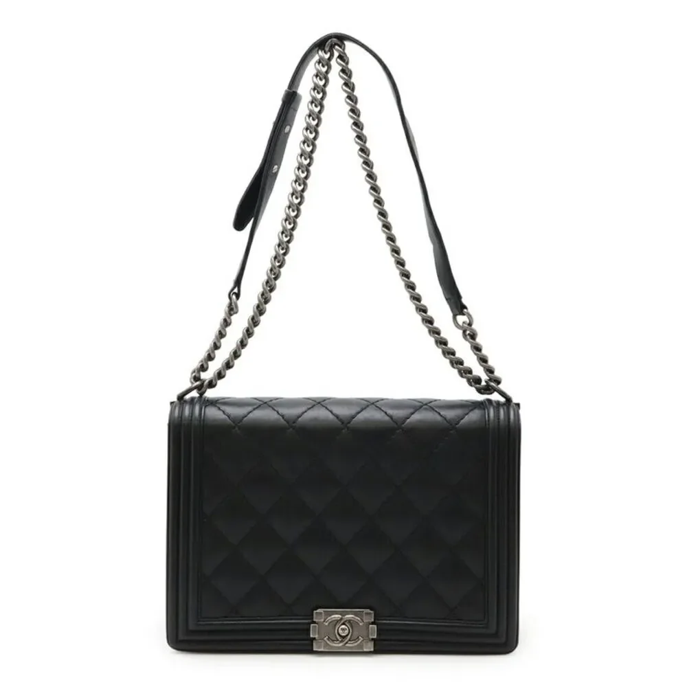 Chanel Boy Large Matelasse Chain Bag Black